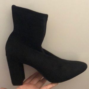 Black heeled booties